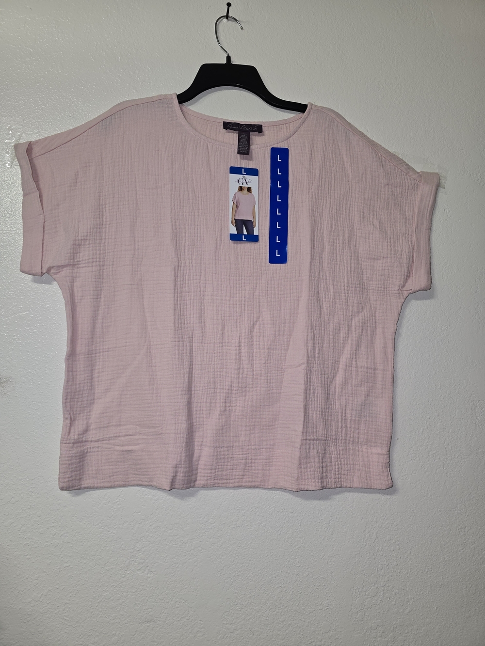 Gloria Vanderbilt Light Pink Short Sleeve Boxy Top